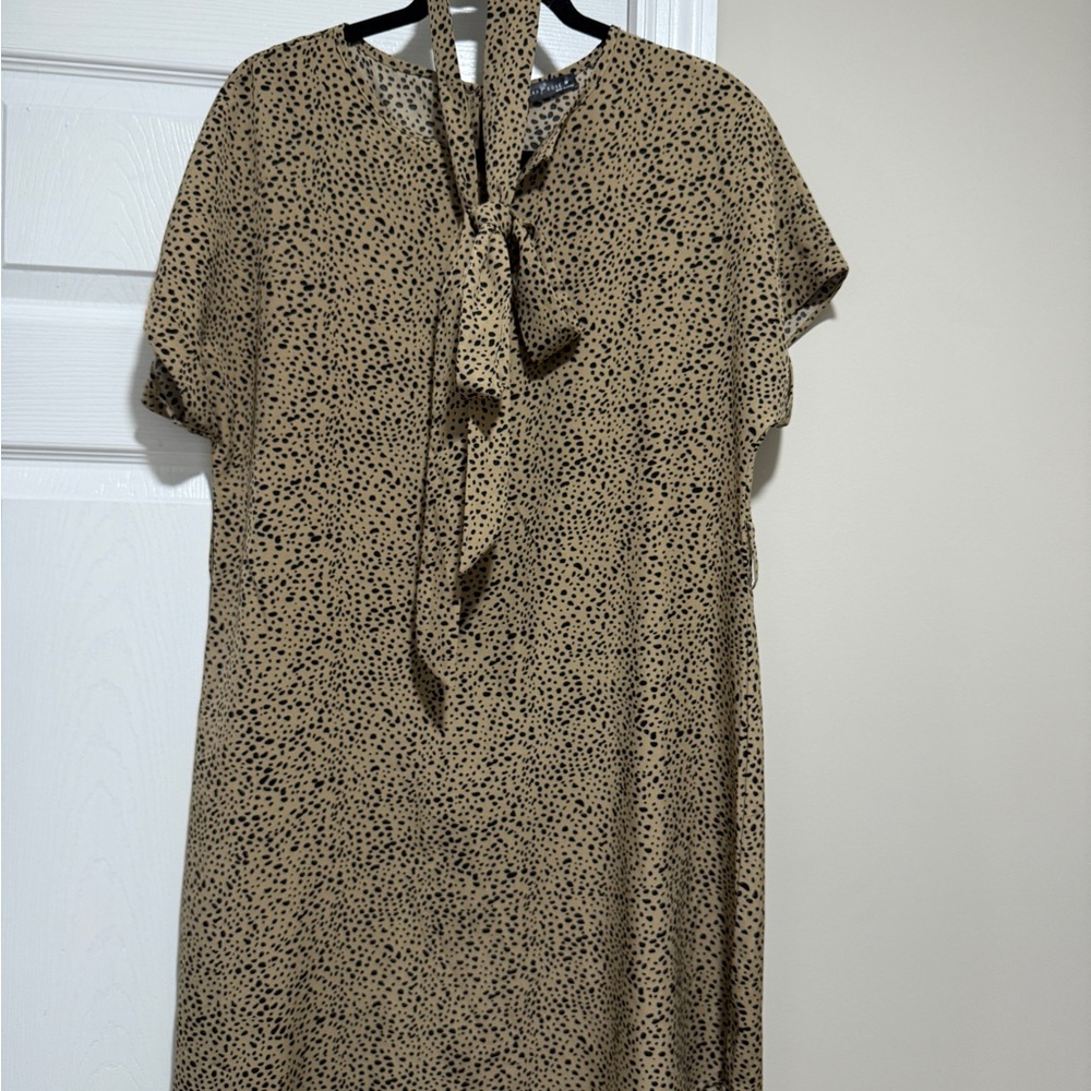Tan and Black Polka Dot Dress